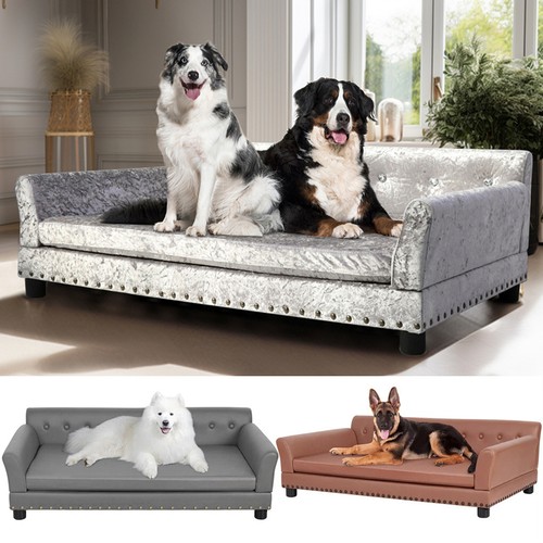 Large leather dog lounger - xl,