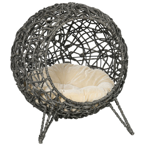 Rattan cat house bed elevated - cat,