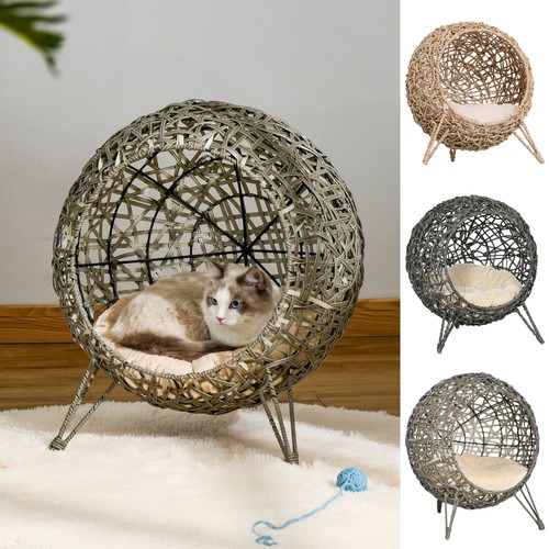 Wicker cat house - house,, rattan