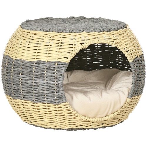 Pawhut wicker cat house - wicker,