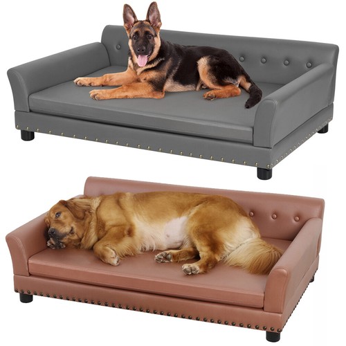 Leather dog sofa elevated - dog,