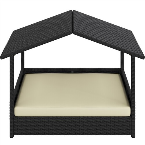 Elevated rattan dog bed with - elevated,