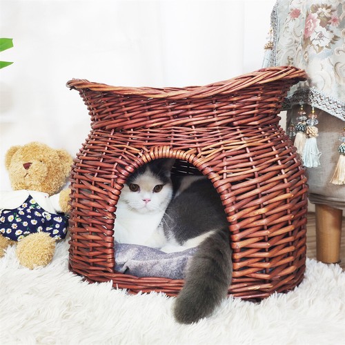 Handwoven elevated cat bed - handwoven,
