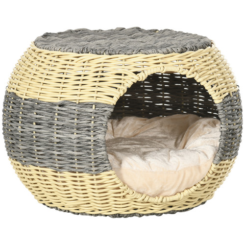 Pawhut wicker cat house - pawhut,